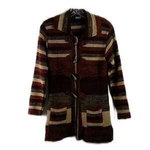 Godwin - Striped Long Sleeve Striped Coat Sweater - Small